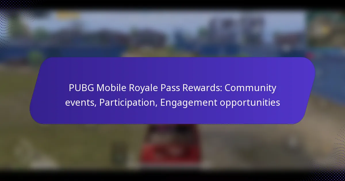 PUBG Mobile Royale Pass Rewards: Community events, Participation, Engagement opportunities