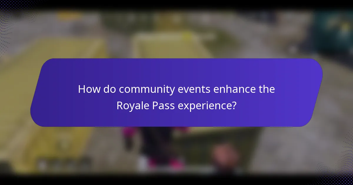 How do community events enhance the Royale Pass experience?