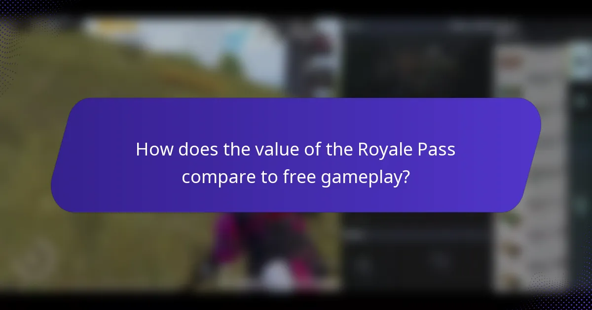 How does the value of the Royale Pass compare to free gameplay?