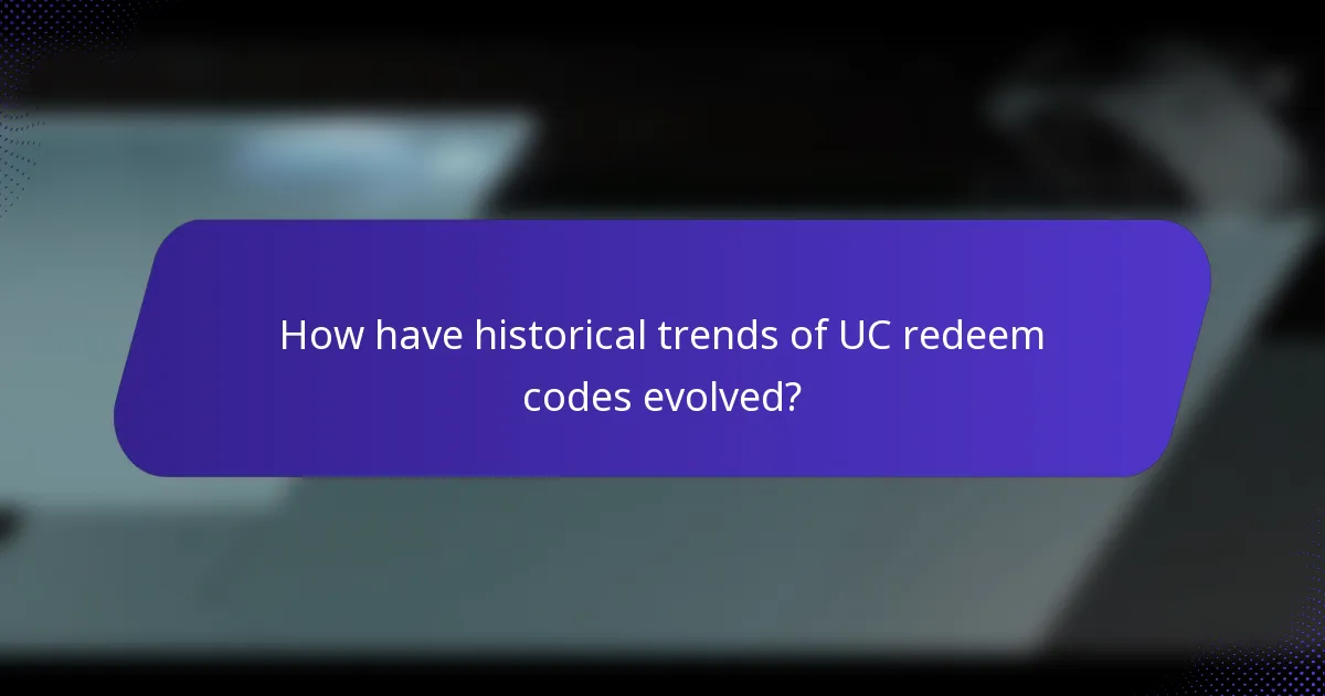 How have historical trends of UC redeem codes evolved?