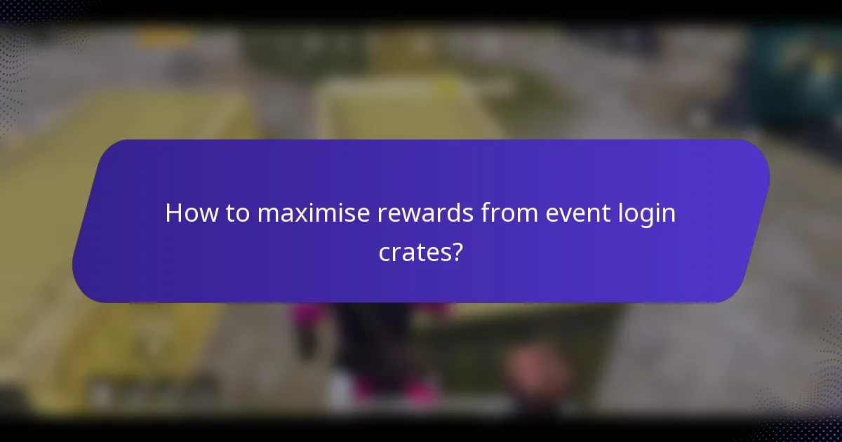How to maximise rewards from event login crates?