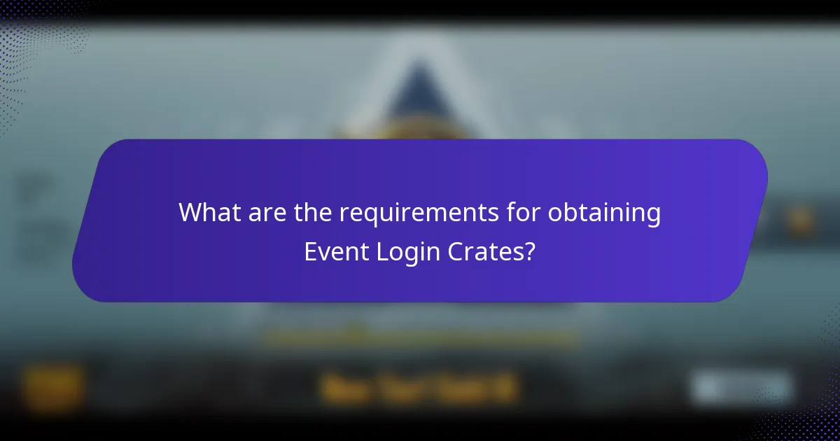 What are the requirements for obtaining Event Login Crates?