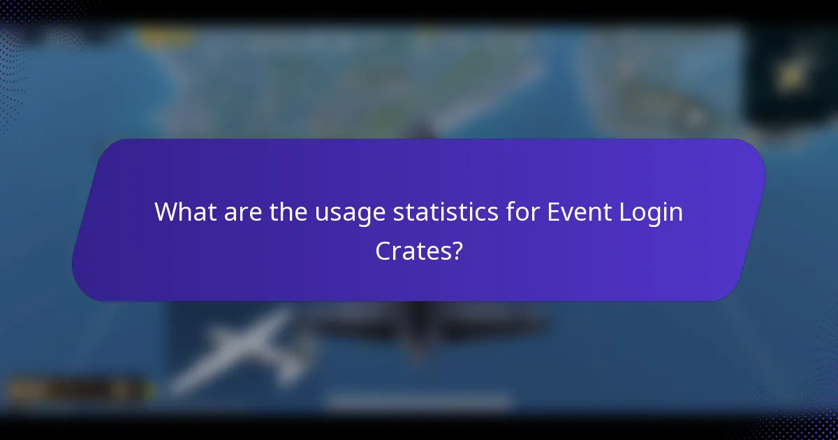 What are the usage statistics for Event Login Crates?