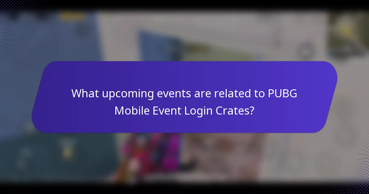 What upcoming events are related to PUBG Mobile Event Login Crates?