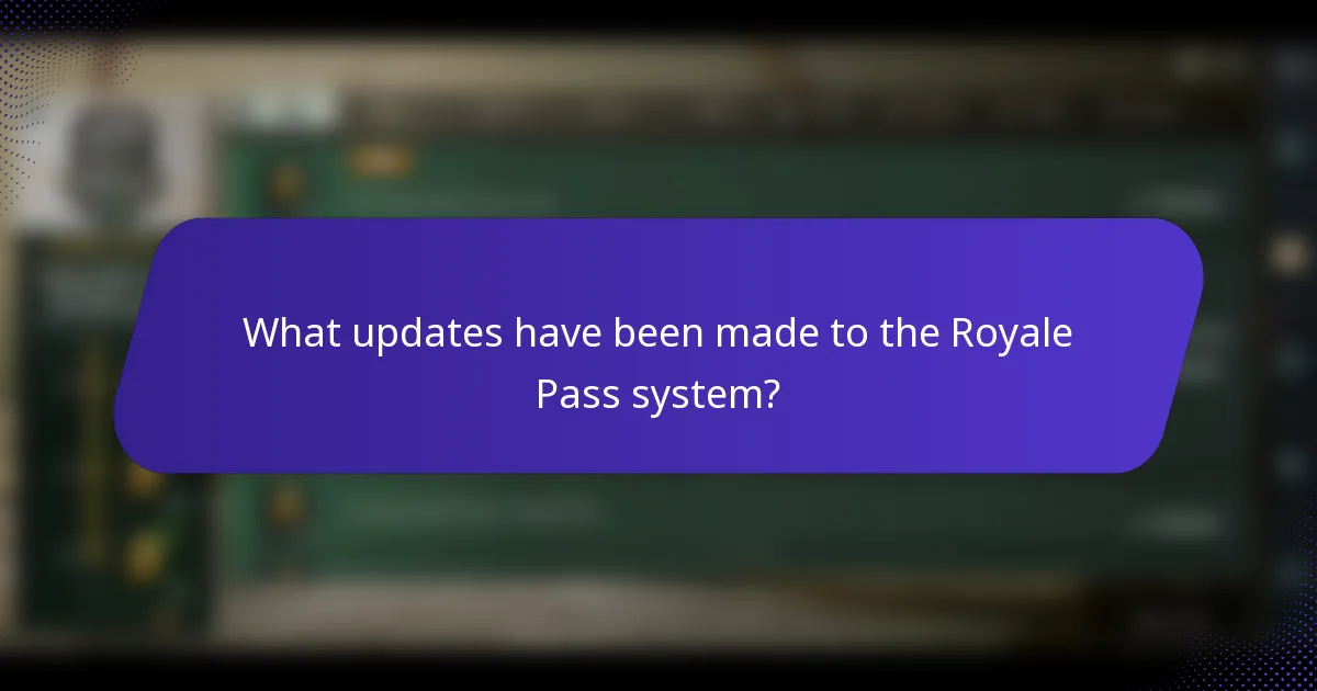What updates have been made to the Royale Pass system?