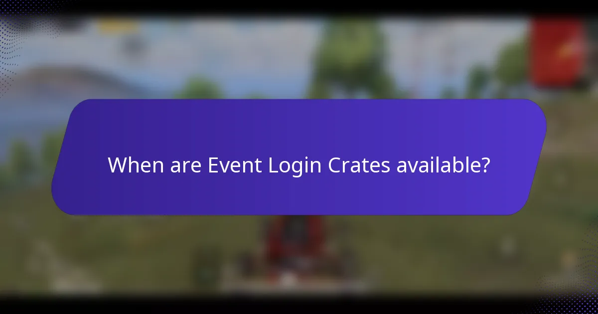 When are Event Login Crates available?