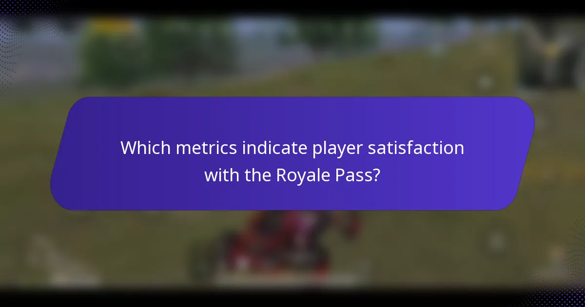 Which metrics indicate player satisfaction with the Royale Pass?