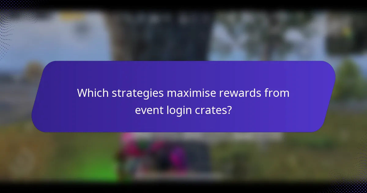 Which strategies maximise rewards from event login crates?