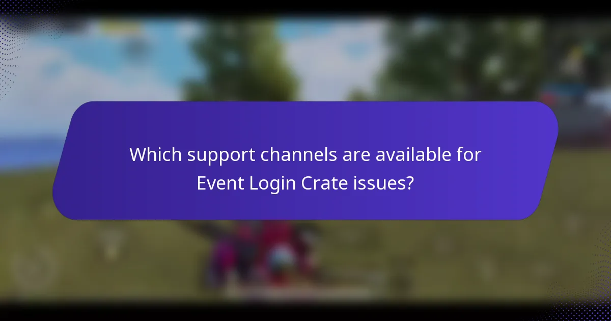 Which support channels are available for Event Login Crate issues?